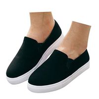 Veodhekai Womens Canvas Flat Running Shoes Beach Shoes Casual Single Shoes Comfortable Black