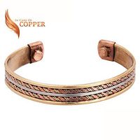 Copper Therapy Double Magnet Pure Copper Magnetic Therapy Bracelet for Pain Relief and Arthritis