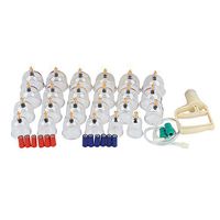 Vacuum Suction Cups Sets, 24pcs U-Shape Cups Chinese Biomagnetic Cupping Set Therapy Suction Acupuncture for Pain Relief, Cellulite Remover, Myofascial Release, Skin & Legs Firming