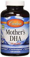 Carlson - Mother's DHA, 500 mg DHA, Prenatal Support, Fetal Development & Immune Health, 120 Softgels