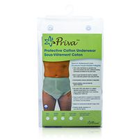 Priva Men's Protective 100% Cotton Underwear with Sewn in Waterproof Liner, Grey, XX-Large, Machine Washable