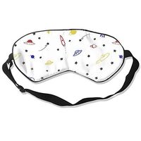100% Silk Sleep Mask Eye Mask Space Themed Patterns Soft Eyeshade Blindfold with Adjustable Strap for Sleeping Travel Work Naps Blocks Light