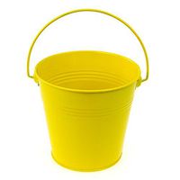 Metal Pail Buckets Party Favor, 5-inch (Yellow)
