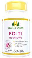 Fo-Ti, Promotes Healthy Hair Growth Supplement, 100% Satisfaction Guarantee, He Shou Wu, 1120 MG Per Serving, 60 Veggie Capsules, Nature's Health