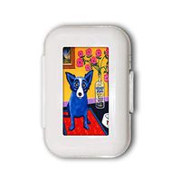 Blue Dog Pill Box,Pill Organizer Case for Purse Daily/Weekly Unique Design and Large Compartments Medicine Case, Pill Box for Pocket or Purse