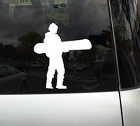 Snowboard Trick #8 - Mountain Downhill Competitive Jump - 5" White Vinyl Decal Sticker Car Macbook Laptop