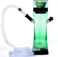 Hookah Narghilè Shisha, Portable Acrylic Transparent Hookah, Hose Hookah Combo Kit Set, with Remote Control Arab LED Shisha (Color : Green)