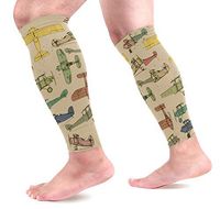 Anmarco Airplanes Sports Calf Compression Sleeves Leg Compression Socks Calf Guard for Running, Cycling, Maternity, Travel, Nurses