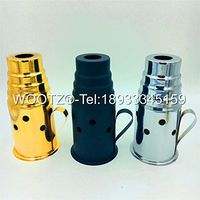 Metal Hookah Wind Cover Hookahs Sheesh Anti air Pot Cover Accessories Gadget On The Top Cachimba with Handle Charcoal Hookah Pipe Screen Windcover (Silver)