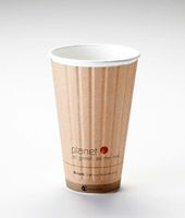 16 Oz. Biodegradable Hot Drink Cup PLA Lined Built-in Heat Sleeve (Pack of 40)