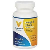 The Vitamin Shoppe Omega 3 Fish Oil 1290mg, EPA 735mg DHA 165mg, Purity Assured, Molecularly Distilled to Support Cardiovascular, Joint and Brain Health (60 Softgels)