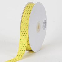 BBCrafts Canary with Apple Dots Grosgrain Ribbon Swiss Dot 7/8 inch 50 Yards