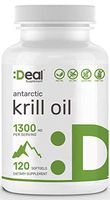 Deal Supplement Antarctic Krill Oil, Rich in Omega-3s EPA, DHA and Astaxanthin,1300mg Per Serving, 120 Softgels, Non-GMO, Made in USA (1)