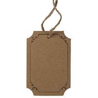 JAM PAPER Premium Gift Tags with Twine String - 2 x 3 - Brown Kraft Recycled w/Border - 25/Pack
