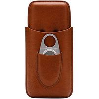 Cigar Accessories Cigar moisturizing Leather Travel Portable Three-Assembled Cigar Knife Gift Box Cigar Scissors Set (Size : A)