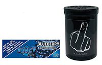 Herb Airtight Container Fresh Kettle with Juicy Jay's Blueberry 1.25 Flavored Hemp Rolling Papers 1 Count DC Crafts Nation- Middle Finger
