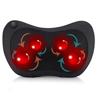 Ootori Shiatsu Back and Neck Massager - Kneading Massage Pillow with Heat for Shoulders, Lower Back, Calf - Use at Home and Car, Black