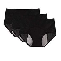Leak Proof Panties/Underwear for Women/Girl Menstrual Period Heavy Flow, Postpartum Bleeding, Incontinence (3Black, X-Large)