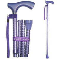 Switch Sticks Aluminum Adjustable Folding Cane and Walking Stick collapses and adjusts from 32 to 37 inches, Engraved Royal