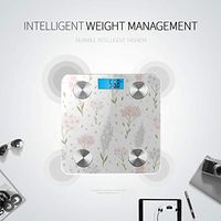 LYAOE Bluetooth Body Fat Scale Floral Spring Pattern Smart Wireless Scale with LCD Display Measuring Body Weight Bmi and Health Digital Scale