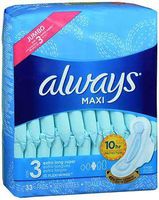 Always Maxi Pads with Flexi-Wings Size 3 Jumbo Pack Extra Long Super - 33 ct, Pack of 3