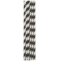 Perfectware 7.75 Black White Stripe UW Straw 200ct