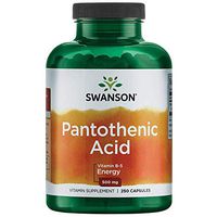 Swanson Pantothenic Acid (Vitamin B-5) Energy Metabolism Nerve Function Support 500 mg 250 Capsules (Caps)