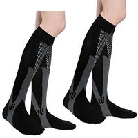 MojaSports Graduated Compression Socks (2 Pair) Athletic Medical Sports Stockings. (CSX) (Black/Gray, XX-Large)