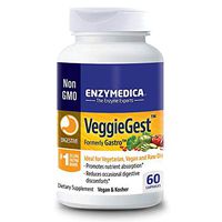 Enzymedica, VeggieGest, Promotes Digestion of Vegetables, Beans and Grains to Help Reduce Occasional Gas and Bloating, Vegan, Kosher, Non-GMO, 60 capsules (60 servings)