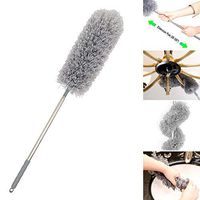 Microfiber Duster Extra Long Telescopic Pole (100") Scratch-Resistant Cover,Bendable,Washable,Hypoallergenic,Lint Free Feather Dusters for Cleaning Roof,Ceiling Fan,Blinds,Cobwebs,Baseboards