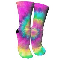 antspuent Spiral Tie Dye Compression Socks Unisex Printed Socks Crazy Patterned Fun Long Cotton Socks Over The Calf Tube