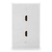 BATIGE 2-Port Dual HDMI Keystone Wall Plate Outlet Mount Socket Face Plate Cover for Home Theater DVD Cable Satellite TV PS3 HDTV