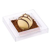 Square Clear Plastic Mini Cubic Plate - 2 1/2" x 2 1/2" - 20 count box - Restaurantware