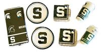 Michigan State University Spartans Party Bundle 9" Plates (16) Lunch Napkins (40) Cups (16) Table Cover (1)
