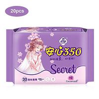 350mm Disposable Women Menstrual Pad Feminine Napkin Hygienic Pads for Night Use 20 count(Mesh)