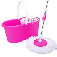 Microfiber Spin Mop & Bucket Set 360° Rotation Home Floor Cleaning System Spinning Mop Household Mop Bucket with 2 Mop Heads
