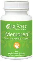 RUVED Memoren. Unbeatable Brain, Memory & Focus Support. All-Natural Herbal Supplement. 60 Count
