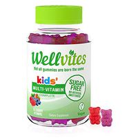 Wellvites Kids Sugar Free Daily Gummy Vitamin: Vegan, Sweetener Free, Gluten Free Multivitamin With 5g Fiber, Vitamin D3, Vitamin B6, 60 Count (30 Day Supply)
