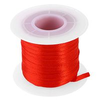 Healifty 50Mx3MM Double Faced Satin Ribbon Bow for Hair Bows Floral Gift Wrapping Christmas Tree Ribbon (Red)