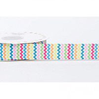 Reel Chic Zig Zag Print Grosgrain Ribbon - per 3 metres