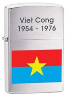 Zippo Lighter: Vietnam, Viet Cong Flag - Brushed Chrome 79842