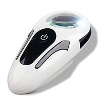 5X Handheld Illumination Magnifying Glass with LED Light HD Lens UV Lights for Old People Reading Magnifying Glass Optical High definition Large Lenses Watching Mobile Phone Text Messages Counterfeiti