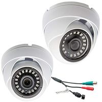 Evertech 1080P Full HD Indoor Outdoor Dome CCTV Security Camera White Metal Casing Night Vision 4in1-AHD, TVI, CVI, Analog Compatible (Pack of 2)