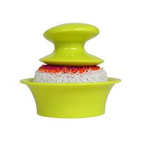 Casabella Mini Mesh Dish Scrubber with Holder - Orange Purple or Green (Green)