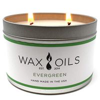 Wax and Oils Soy Wax Aromatherapy Scented Candles (Evergreen) 16 Ounces. Single