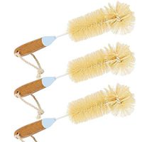Cup and Long Item Scrubber For Kitchen - 3 Total Scrubbers - Bottle Brush Cleaner Bottles Water Long Cleaning Narrow Neck Beer Washing Wine Handle Decanter