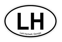 Slap-Art Lake Hartwell GA Oval Vinyl Decal Sticker