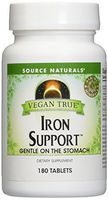 SOURCE NATURALS Vegan True Iron Support Tablet, 180 Count