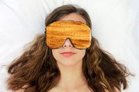 Candi Andi Handmade Weighted Sleep Eye Mask Pillow for Aromatherapy, Stress Relief, Sleep, Migraine, Yoga| Hot/Cold | Flax Seed Filled | Lavender Scented | Crushed Velvet | Yellow | TEMVFL-YW