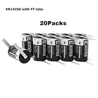 EEMB 1/2 AA 3.6 V Lithium Battery with Tabs ER14250 1200 mAh High Capacity Li-SOCl2 3.6Volt Lithium Thionyl Chloride Batteries Non Rechargeable UL Certified (20)